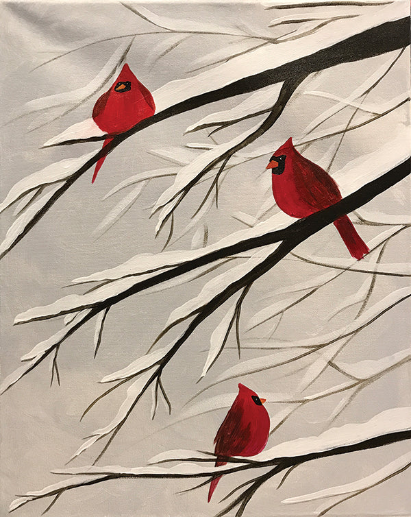 Snow Birds Paint-at-Home Kit - Studio Vino Paint & Sip